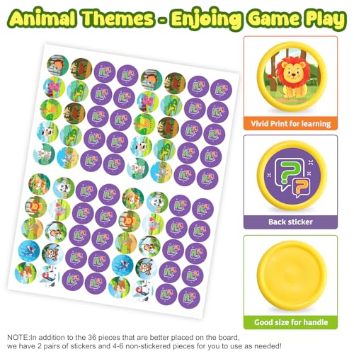Memory Matching Board Game for Kids: 36 PCS Animal Matching Chess for Kids Games 18 Pairs Memory Cards for Toddlers - Preschool Educational Learning Activities for Boys Girls Family Board Game