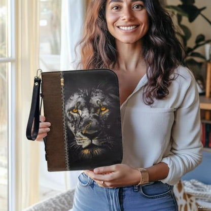 Bible Case for Women Men Large Size Bible Cover Case Book Sleeve Scripture Study Bible Carrier Bag,Size L-2XL - color: Animal Black Lion, size: XX-Large