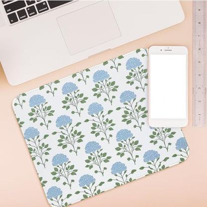 Hydrangea Mouse Pad, Moss Blue Flroal Small Mousepad 10x8 - color: Blue Flroal Hydrangea, size: 10.2L x 8.2W inches