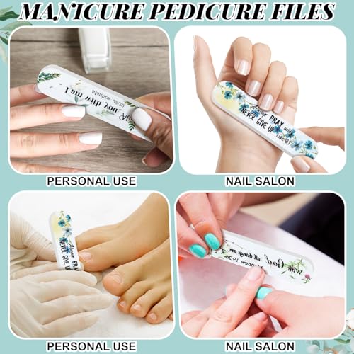 100 Pcs Christian Gifts for Women Bulk, Bible Verse Nail Files - style: Floral