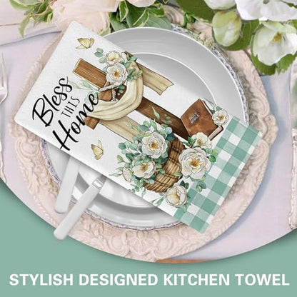 with God All Things are Possible Christian Kitchen Dish Towels - color: With God All Things Are Possible