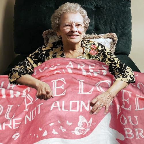 Healing Hug Blanket 60"x50", Encouragement Inspirational Thinking of You Gifts for Women, Chemotherapy Must Haves, Get Well Gifts for Women After Surgery, Pink - color: You Are-pink