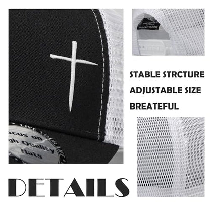 Christian Hats for Men Women,Jesus Cross Hat Christian Religious Gifts for Birthday/Christmas - color: 34.black-03