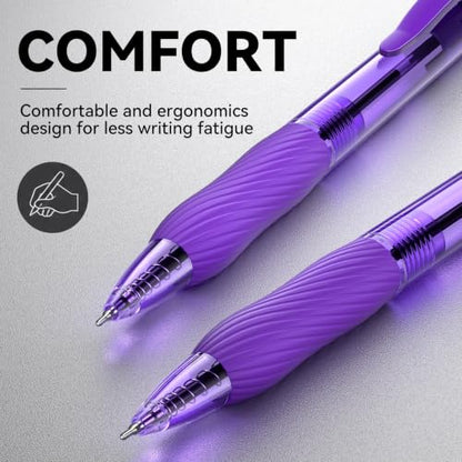 50 Pack Purple Ink Ballpoint Pen with Soft Grip, Bulk Pens 1.0mm - color: Purple