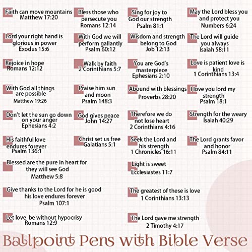 Geosar 30Pcs Christian Bible Verse Ballpoint Pen Gift Scripture, Pink - color: Pink