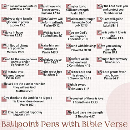 Geosar 30Pcs Christian Bible Verse Ballpoint Pen Gift Scripture, Pink - color: Pink