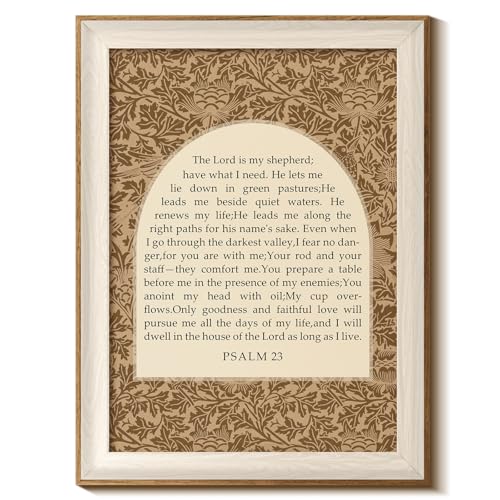 InSimSea Framed Christian Wall Art 12x16 Psalm 23 Bible Verse Prints Art - color: PSALM 23, size: 12"L x 16"W