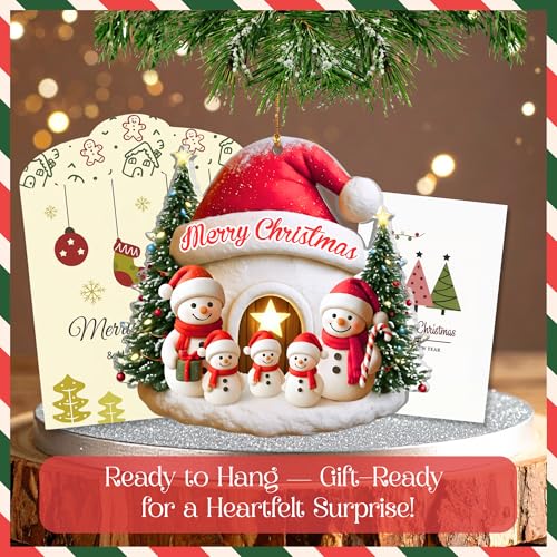 2025 Christmas Ornament – Santa Claus in Red Plaid Zip Design – Cute Navidad 2025 Decoration – Funny Holiday Decoration for Christmas Tree, Festive Home Decor” (Snowman Fami) - color: Snowman Fami