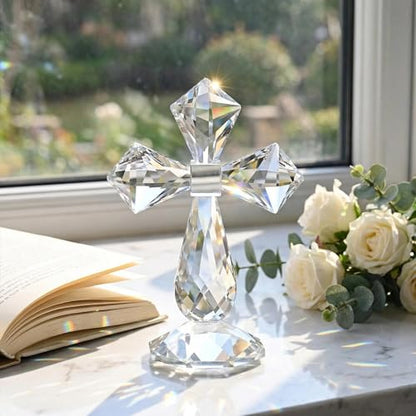 QFkris Clear Crystal Cross Standing Decor - color: Clear