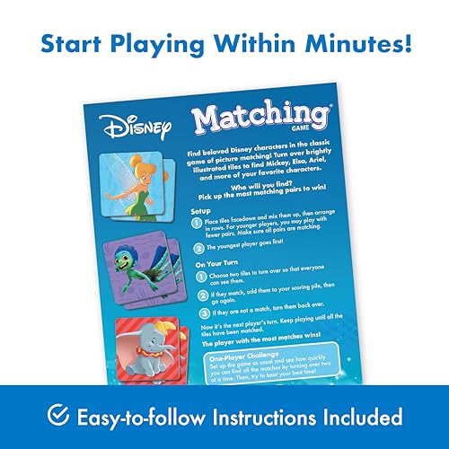 Wonder Forge Disney Matching Game - Fun Memory Game for Boys & Girls Ages 3 and Older - Featuring Classic Disney Characters - Preschool Learning Toy - size: 8 x 10.5 x 1.5 inches, style: New Packaging
