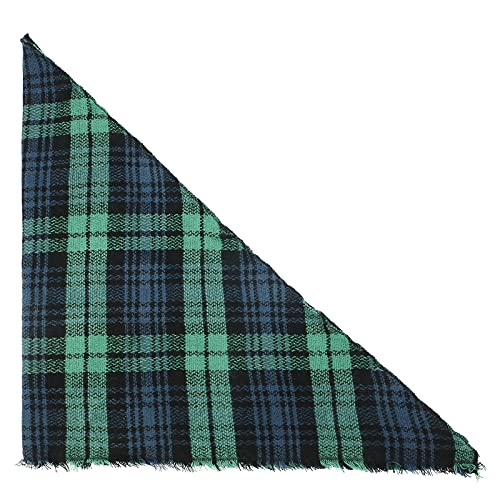 American Trends Scarfs for Women Winter Triangle Scarf Classic Plaid Warm Scarf Soft Scarves Knitted Wrap Shawl - color: Triangle Striped Green & Blue & Black