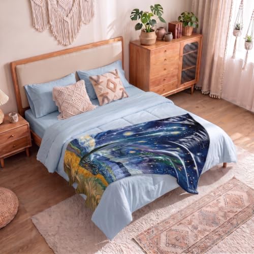 Abstract Inspired Throw Blanket – Abstract Style Cosmic Landscape - color: Tk050, size: 60"x50"