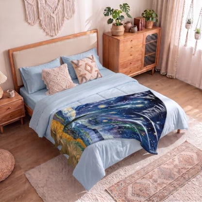 Abstract Inspired Throw Blanket – Abstract Style Cosmic Landscape - color: Tk050, size: 60"x50"