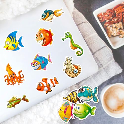 DothRayan Ocean Stickers, Sea Life Stickers for Kids Teens Boys Girls, 100Pcs Waterproof Ocean Animal Sticker for Water Bottle Laptop - color: Ocean Animal B