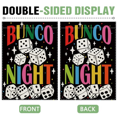 Dyrenson Funny Bunco Night 28 x 40 House Flag Double Sided, Retro Interests - color: Bunco Night, size: 28" x 40"