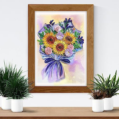 Sympathy Sunflower Quilling Card, 5 x 7 inches, Thank You - color: Fabulous Sunflower
