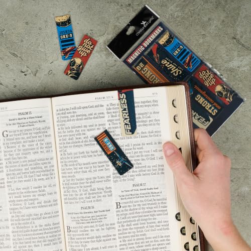 Christian Art Gifts Colorful Magnetic Scripture Bookmark Set: - color: Be Strong Outer Space