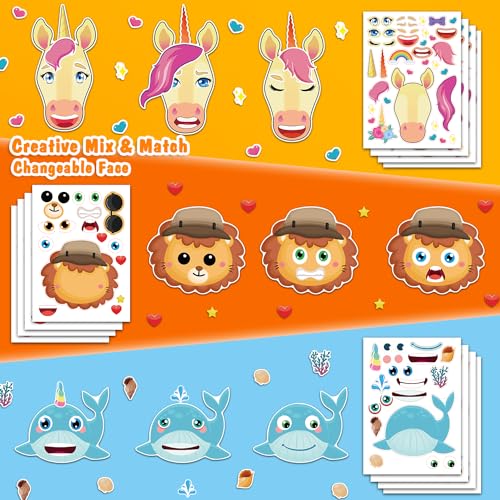 48 Make Your Own Animal Sticker Sheets for Kids - style: Mixed Animals
