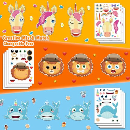 48 Make Your Own Animal Sticker Sheets for Kids - style: Mixed Animals