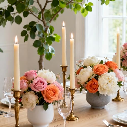 10PCS 10" Cream White Pure Beeswax Taper Candles, Wedding & Formal Dinner - color: White, size: 10”