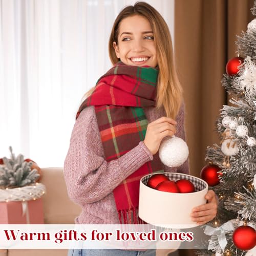 Loritta Winter Scarf for Women, Long Plaid Shawl Wraps Scarves Gifts - color: U-christmas Lattice