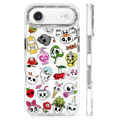 for iPhone 17 Air Case [Compatible with Magsafe],Girls Women Clear Magnetic Case Silicone Shockproof Protective Cover with Pattern Aesthetics Skull Skeleton - color: Aesthetics Skull Skeleton, size: iPhone 17 Air