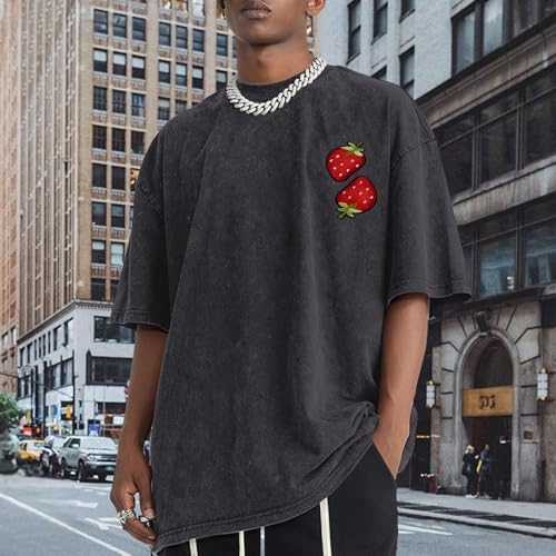 Christian Fruit of The Spirit Shirt for Men Jesus Religious Shirts Oversized Graphic Tees Acid Wash God T-Shirt Tops - color: Black, size: Medium