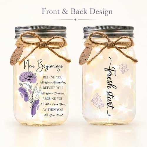 SOLMAY New Beginnings Gifts for Women, New Job Gifts for Women Keepsake Jar - color: Mason New Beginnings