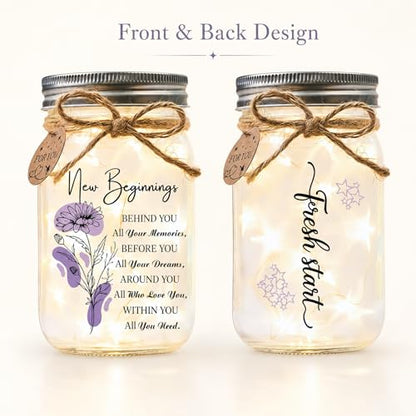 SOLMAY New Beginnings Gifts for Women, New Job Gifts for Women Keepsake Jar - color: Mason New Beginnings