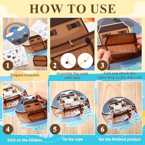 Tenceur 25 Sets DIY Noah's Ark Animal Sticker Scene Kit
