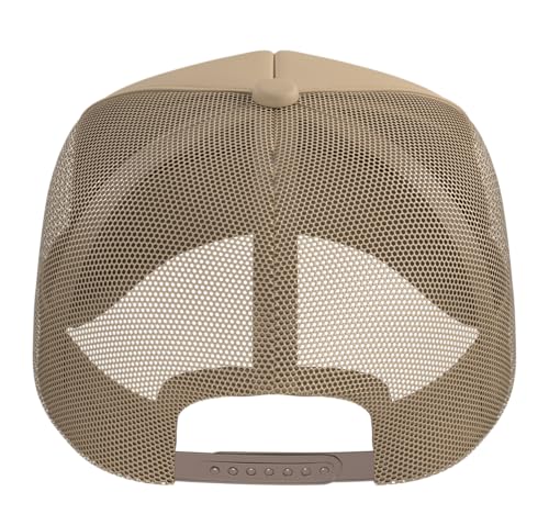Half Hood Half Holy Tshirt Christian Jesus Ghetto God Funny Trucker Hat with Adjustable Mesh Back - color: Khaki