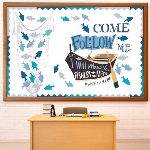Sayglossy 76 Pcs Christian Bulletin Board Decorations Sets, Fishers of Men - style: Fishers of Men