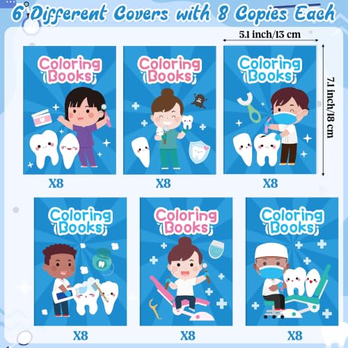 Bulk Dentist Coloring Books, 24Pcs Mini Drawing Booklet for Kids - style: Dentist