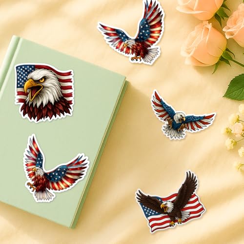 4 Pcs Eagle Stickers - American Bald Eagle Waterproof Vinyl Decals for Car - color: Eagle Stickers