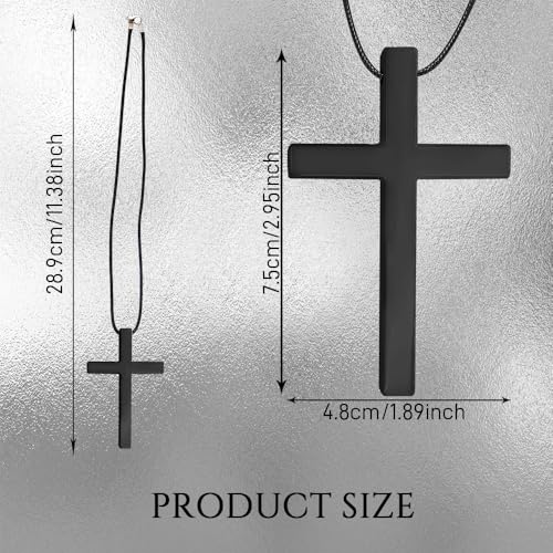 Cross for Car Mirror Hanging, Rearview Mirror Cross, Premium Alloy Cross Car Hanging Ornament, Auto Accessories Metal Vehicle Charm and Pendant Decoration Fit for Truck, Home Decor (Black) - color: Black