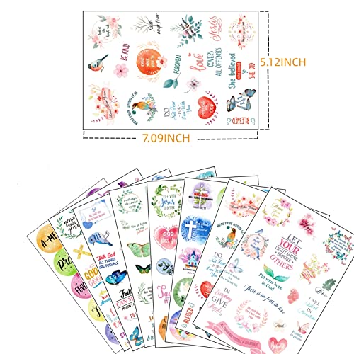 24 Sheets Inspirational Christian Stickers for Journaling, Bible Stickers - style: 24 Sheets Bible Stickers