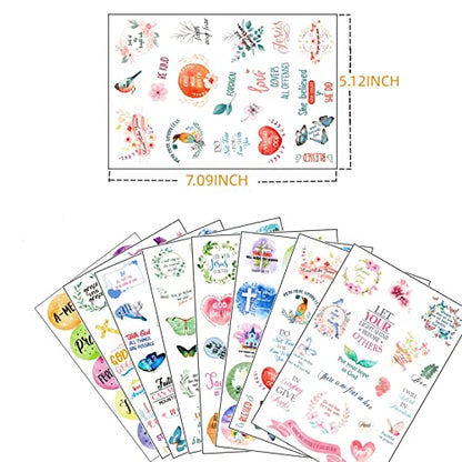 24 Sheets Inspirational Christian Stickers for Journaling, Bible Stickers - style: 24 Sheets Bible Stickers