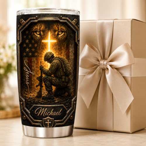 Personalized Christian Gifts For Men - A Child Of God Bible Faith Warrior Tumbler V14 - Man Of Faith Christ Religious For Dad, Husband, Grandpa on Fathers Day, Christmas, Birthday - color: CH-VAR-14