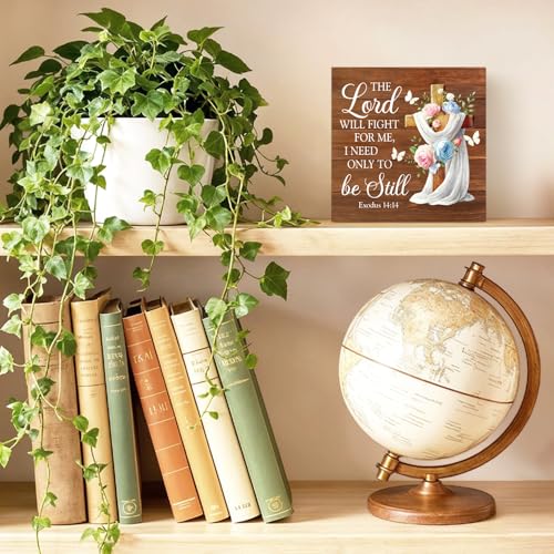 The Lord Will Fight for You Need Only To Be Still Wood Box Sign - color: brown008