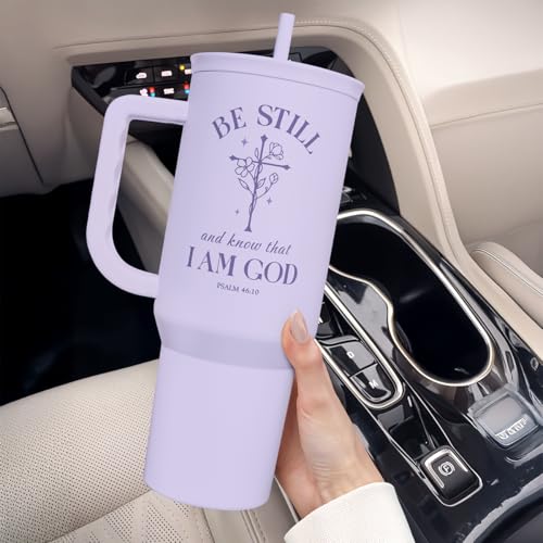 SANDJEST Christian Gift for Women – Insulated Stainless Steel Tumbler with Handle and Straw - Religious Inspirational Gifts for Birthday Christmas, 40oz - color: Christian 2