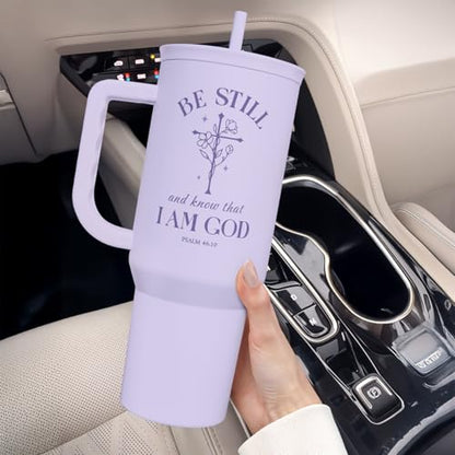 SANDJEST Christian Gift for Women – Insulated Stainless Steel Tumbler with Handle and Straw - Religious Inspirational Gifts for Birthday Christmas, 40oz - color: Christian 2