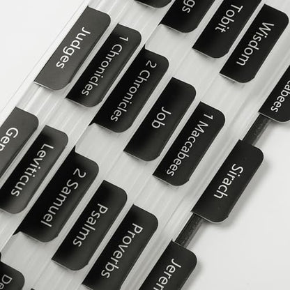 Mr. Pen- Laminated Bible Tabs, 75 pcs, Easy-to-Read & Apply - color: Black