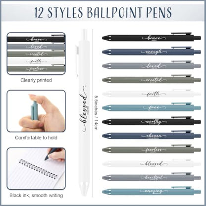 Kosiz 36 Sets Christian Gifts Bulk Prayer Journals Pens, Dark Color - color: Dark Color
