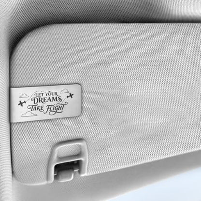 Let Your Dreams Take Flight Car Visor Clip Gifts for Travelers Son - color: Silver109
