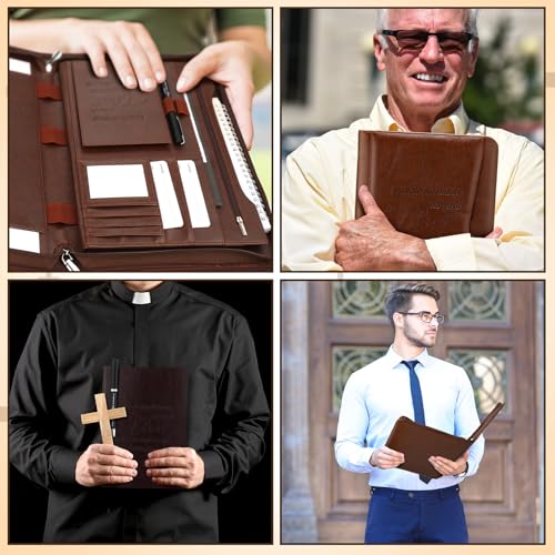 Fuyoooo 3 Pcs Pastor Gifts for Men Leather Portfolio Set Philippians 4:13 - style: Philippians 4:13