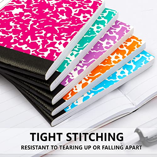 feela 70 Pack Mini Composition Notebook Bulk, Cute Pocket Composition Note Pad, Small Journal Notebooks for Students College School Supplies, 4.5" X 3.25", Narrow Ruled, 5 Pastel Marble Covers - color: 70 Pack 5 Pastel Colors