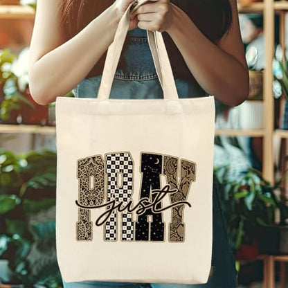 Faith Canvas Tote Bag, Christian Gifts for Women Girls Mom Sister Inspirational Bible Verse Birthday Christmas - color: Jesus Christian 811