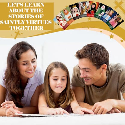Motiskyy 120 Pcs Catholic Gift Catholic Prayer Card with Saint Stories - style: English Colorful Style