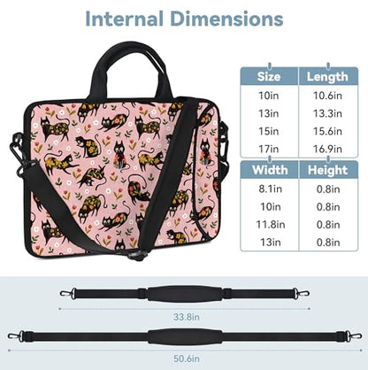 RICHEN 10 inch Messenger Bag Carrying Case with Handle Accessory Pocket Fits 7 to 10-Inch Laptops/Notebook/Kids Tablet (7-10.2 inch, Flowers Cats) - color: Flowers Cats, size: 7-10.2 inch