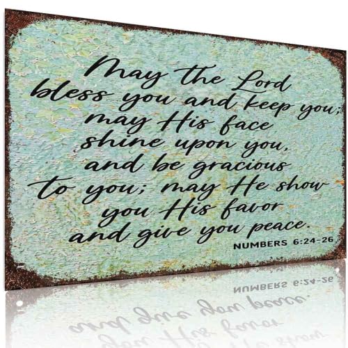 Biblical Blessing Verse Aluminum Metal Sign 8 x 12 Inch